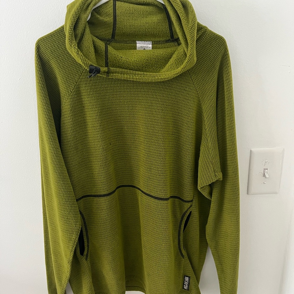 Melanzana Cowl Neck Sweater in Moss Green